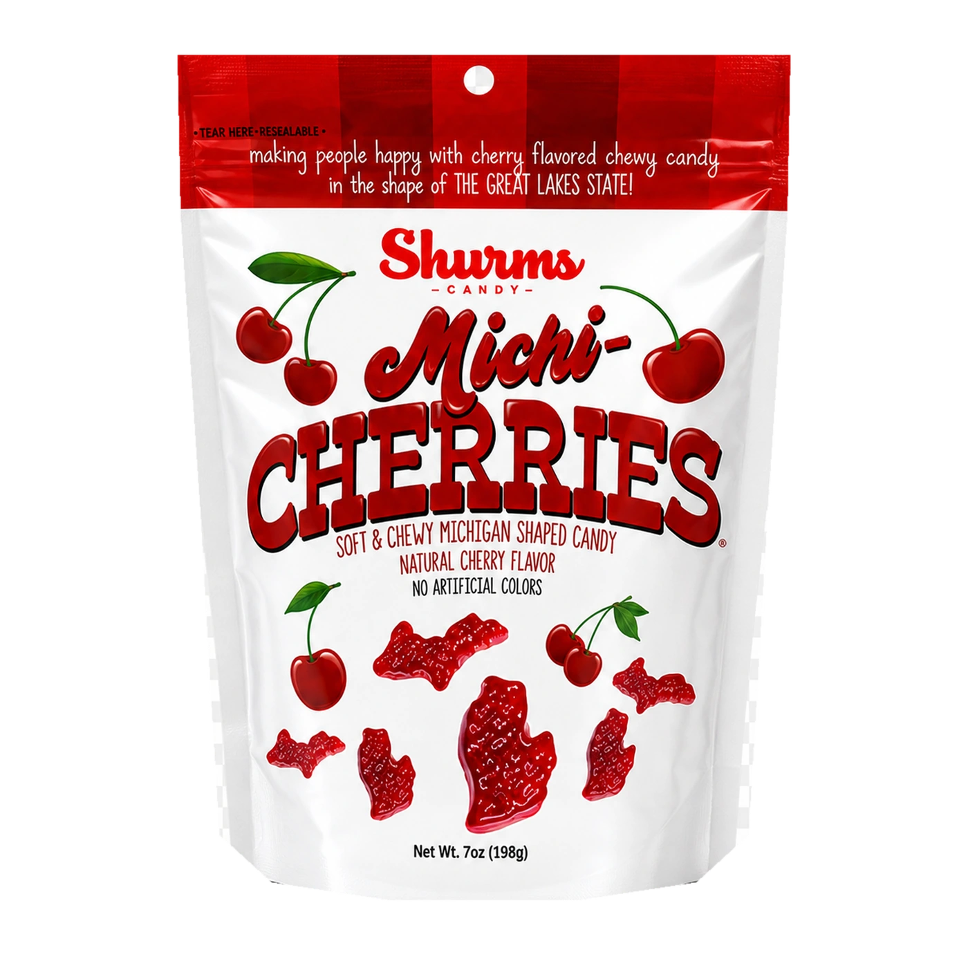 Michi-Cherries candy package